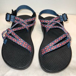 Rare CHACO ZX/1 Classic Burst Blue Pink Hiking Water Sandal J105472 Women Size 6